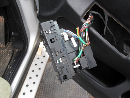 The BMW's door exposed