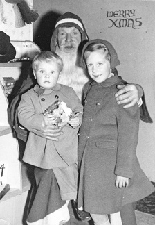 David, Father Christmas and Susan. 1960?